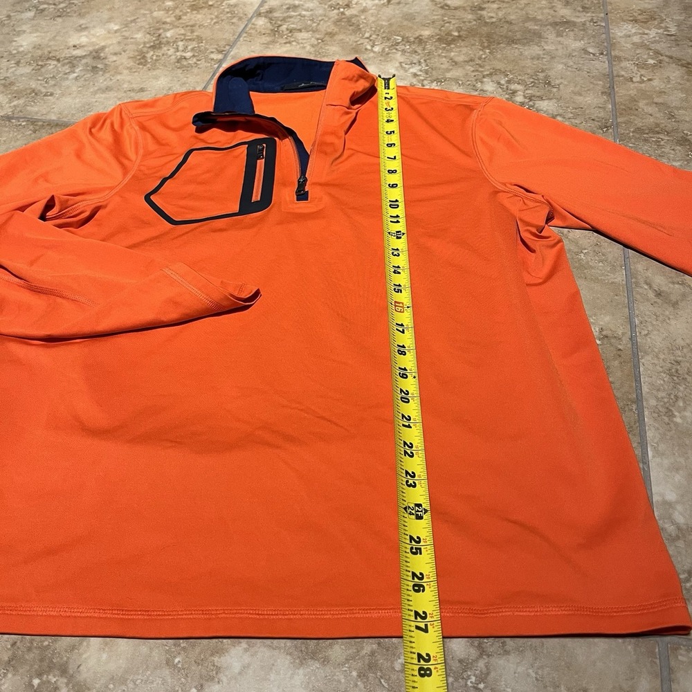 RLX Ralph Lauren Quarter Zip Pullover Mens Medium Orange  Long Sleeve Golf - Picture 7 of 9